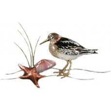 Sandpiper and Starfish/Clam Metal Bird Wall Art Sculpture by Bovano #W320A   311657433951